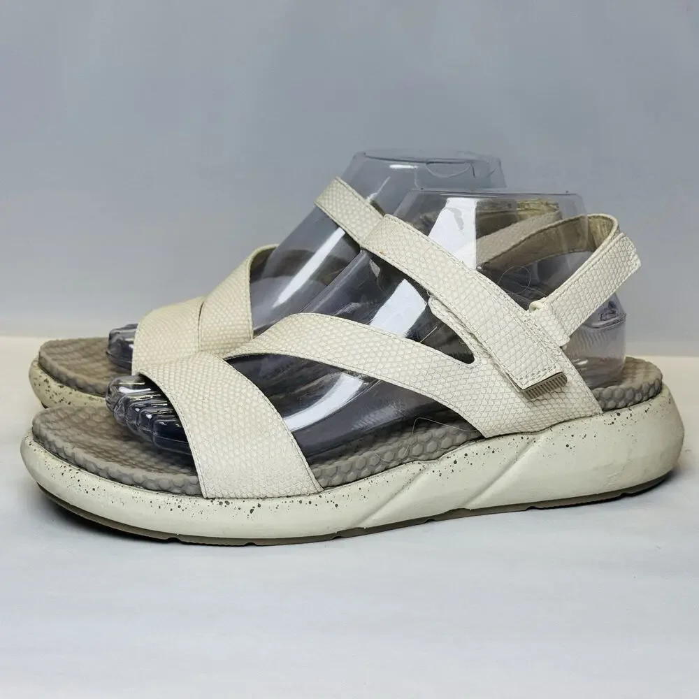 Baretraps Glena Sandals Women's Size 9.5 M White‎ Adjustable Ankle Strap Comfort